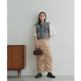 タックデザインデニムショート丈ベスト | ad thie | 詳細画像19 