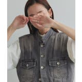 タックデザインデニムショート丈ベスト | ad thie | 詳細画像24 