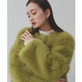 ライトグリーン | 【2025AW新作】ノーカラーフェイクファーコート | ad thie