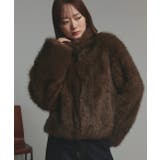 スタンドカラーフェイクファーコート | ad thie | 詳細画像44 