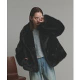 ブラック | 【2025AW新作】テーラードカラーフェイクファーコート | ad thie