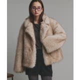 ベージュ | 【2025AW新作】テーラードカラーフェイクファーコート | ad thie