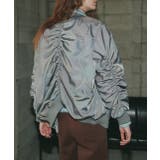 ギャザーデザインアシンメトリーMA-1 | ad thie | 詳細画像4 