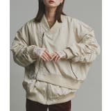 アイボリー | ギャザーデザインアシンメトリーMA-1 | ad thie