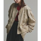 ベージュ | ギャザーデザインアシンメトリーMA-1 | ad thie