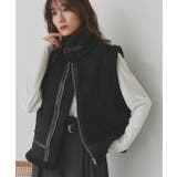 ブラック | ムートンボアベスト | ad thie