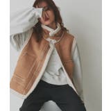 キャメル | ムートンボアベスト | ad thie