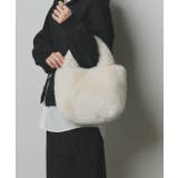 オフホワイト | フェイクファーハンドバッグ | ad thie