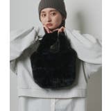 ブラック | フェイクファーハンドバッグ | ad thie