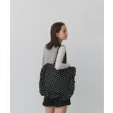 フレームフリルポルカドットスクエアトートバッグ | ad thie | 詳細画像3