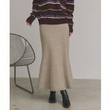 ベージュ | 【2025AW新作】スパンコールラメニットロングスカート	 | ad thie