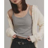 ライトグレー | 【2025AW新作】裏起毛カップ付きリブキャミソール | ad thie