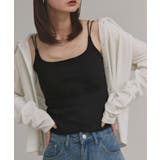 ブラック | 【2025AW新作】裏起毛カップ付きリブキャミソール | ad thie