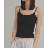 ブラック | 【2025AW新作】カップ付きリブキャミソール | ad thie