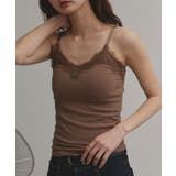 裏起毛レース切り替えキャミソール | ad thie | 詳細画像17 