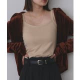 ベージュ | 裏起毛カップ付きキャミソール | ad thie