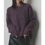 パープル | 【2025AW新作】アシメヘムスパンコールニットトップス	 | ad thie