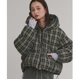 ブラック | 【2025AW新作】チェックダウンジャケット | ad thie