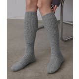 ライトグレー | リブニットハイソックス | ad thie