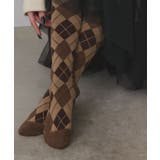 ブラウン | アーガイルハイソックス | ad thie