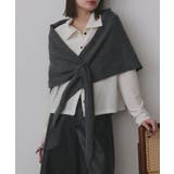 チャコール | トライアングルニットストール | ad thie