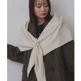 アイボリー | トライアングルニットストール | ad thie