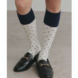 オフホワイト | 【2026SS新作】バイカラードットクルーソックス | ad thie