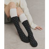 ブラック | 【2026SS新作】バイカラードットクルーソックス | ad thie