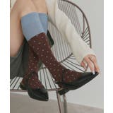 ブラウン | 【2026SS新作】バイカラードットクルーソックス | ad thie