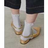 【2026SS新作】パールラメクルーソックス | ad thie | 詳細画像4 