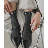 【2026SS新作】パールラメクルーソックス | ad thie | 詳細画像6 