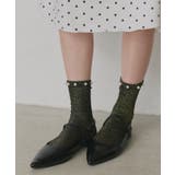 ゴールド | 【2026SS新作】パールラメクルーソックス | ad thie