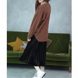 ミモレ丈ベロアプリーツスカート | ad thie | 詳細画像15 