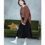 ミモレ丈ベロアプリーツスカート | ad thie | 詳細画像18 