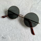 ブラックグリーン | Roundlens×Metalframe Sunglasses 丸型サングラス | feu