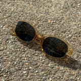 ベージュ×ブラックカーキレンズ | キャットサングラス UV400 UVカットレンズ | feu