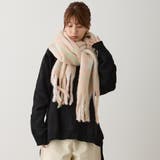 ボリュームチェックマフラー 厚手 暖かい | feu | 詳細画像3 