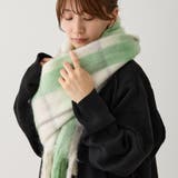 ボリュームチェックマフラー 厚手 暖かい | feu | 詳細画像4 