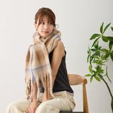 ボリュームチェックマフラー 厚手 暖かい | feu | 詳細画像5 