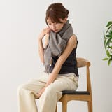 チェック柄ストールマフラー 幅広い 中厚手 | feu | 詳細画像11 