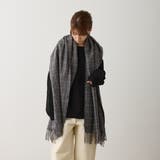 チェック柄ストールマフラー 幅広い 中厚手 | feu | 詳細画像14 