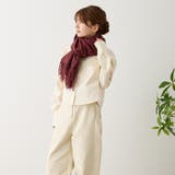 チェック柄ストールマフラー 幅広い 中厚手 | feu | 詳細画像15 