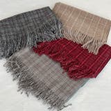 チェック柄ストールマフラー 幅広い 中厚手 | feu | 詳細画像18 