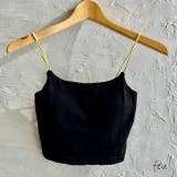ブラック | カップ付きキャミソール ブラトップ 見せブラ | feu