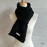 ブラック | リブマフラー ふんわり 細め | feu