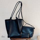 ブラック | 3点セットバッグ ショルダー ポーチ付き | feu