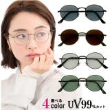 メタルフレームサングラス 99％UVカット ボストン型 | feu | 詳細画像1 