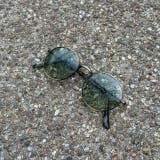 Aゴールド×ライトグリーンレンズ | メタルフレームサングラス 99％UVカット ボストン型 | feu