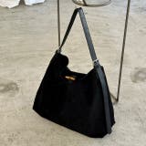 ブラック | スウェード調ビックショルダーバッグ A4 大容量 | feu