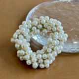 オフホワイト | 樹脂パールヘアゴム ボリューム きらきら | feu